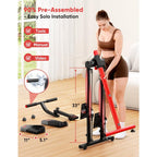 Esta versátil máquina de escalón ofrece funciones de esquí y escalada, es plegable para uso doméstico e incluye pedales anchos antideslizantes y manillares para mejorar la quema de grasa. Viene 90% preensamblada para una fácil configuración y se puede gua