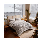 Juego de cama 4 piezas con funda elástica, (Funda de Edredón + Funda Protectora de Colchón + 1/2 Fundas de Almohada), Juego de Funda de Edredón 3-4 Piezas Estilo Nórdico de Color Sólido/Estampado, Ajustable para Camas de 90/105/135/150/180 cm, Regalo Navi