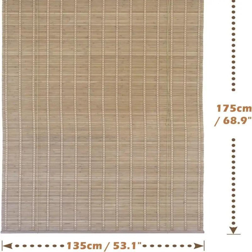 Cortina Persiana de Madera Incluye Accesorios, Estor de Bambú Enrollable para Ventana y Puerta (DIMENSIONES ANCHO X LARGO)