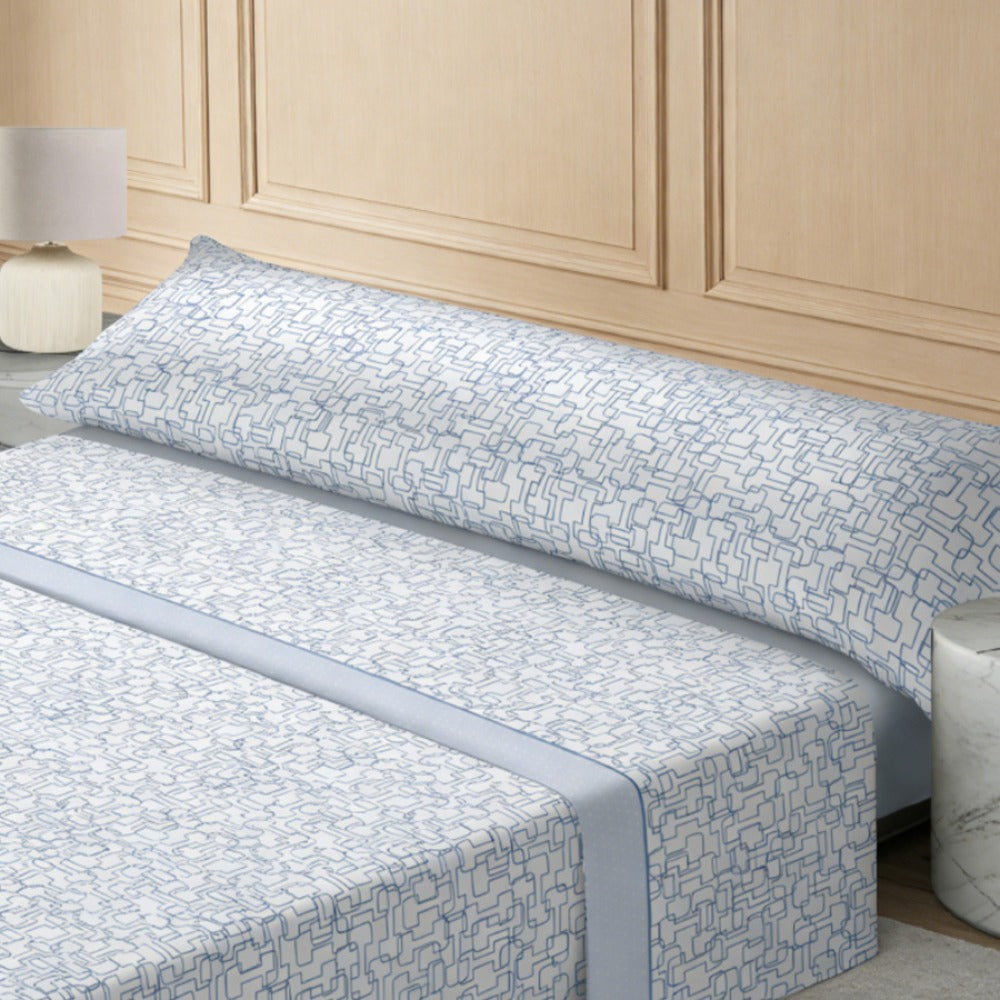 Juego de cama de tres piezas apto para todas las estaciones, que incluye una sábana, una sábana ajustable y fundas de almohada. Medidas: 90 cm, 105 cm, 135 cm, 150 cm y 180 cm.