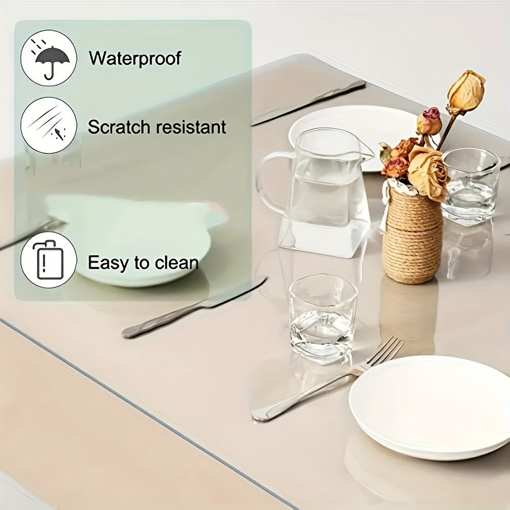 1 Mantel Transparente, 2mm de Grosor, Protector de Mesa Transparente de PVC, Camino de Mesa, Decoración del Hogar, Almacenamiento de Cocina, Alfombrillas para Cajones, Protectores de Mesa, Protectores de Gabinetes, Resistente al Calor, Lavable