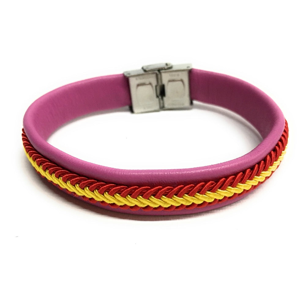 Pulsera De Piel Bandera De España (Hecho a Mano) | Complementos de Moda Unisex para Hombres y Mujeres de Estilo Atemporal y Elegante | Regalos Originales y Exclusivos