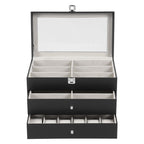 Estuche de moda para gafas, caja para reloj, joyero y almacenamiento para 12 anteojos