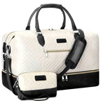 Un elegante conjunto de bolsas de viaje con una maleta de mano espaciosa, que incluye una bandolera y un estuche de tocador