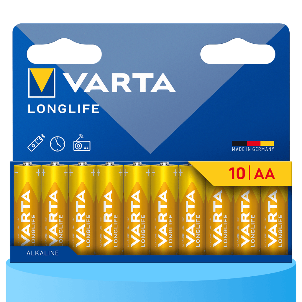 Pilas | Pilas AA Alcalinas de Alto Rendimiento, VARTA Longlife, Ultra Larga Duración, Energía Continua, Ideal para Controles Remotos, Juguetes
