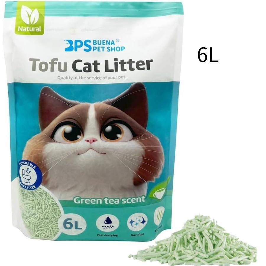 Arena para gatos de tofu, buena aglomeración, rápida absorción de agua, muy poco polvo, absorción de olores, desechable, sabor original, sabor a limón, sabor a lavanda, sabor a té verde, sabor a talco.