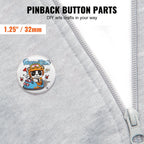 VEVOR 500 Juegos de Botones de 1.25 pulgadas (32 mm) para Máquina de Botones, Piezas para Creación de Insignias Redondas, Incluye Partes de Metal, Botones de Plástico/Metal, Película Transparente y Papel en Blanco para Regalos y Presentes