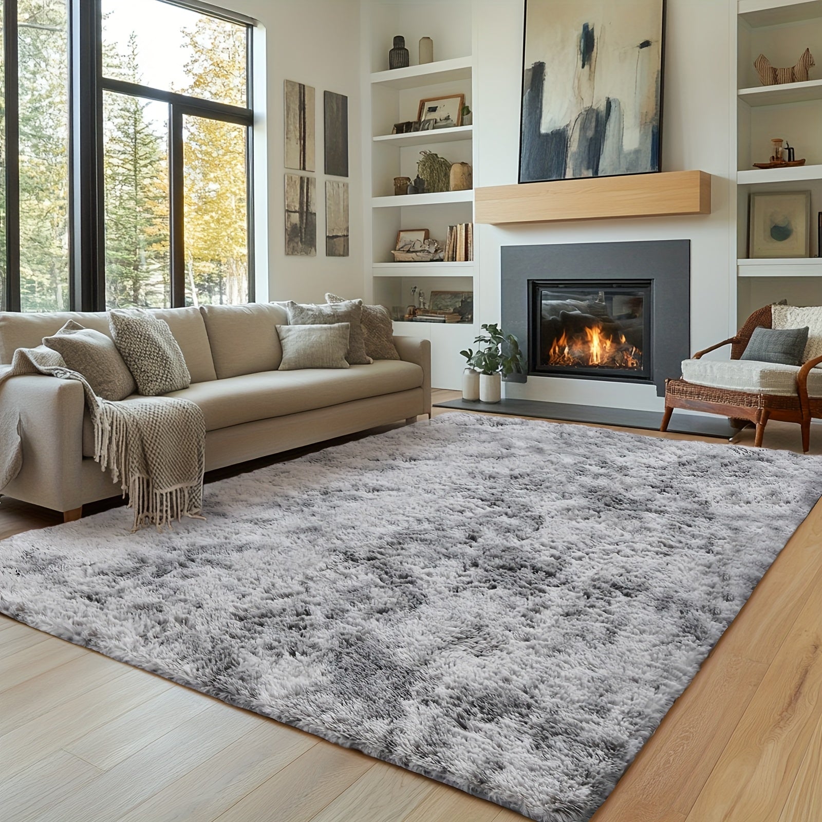 Alfombra para Sala, Alfombra Peluda para Dormitorio, Decoración del Hogar Alfombra Grande, Alfombra Súper Esponjosa y Aterciopelada para Dormitorio, Alfombra Aterciopelada para Decorar Sala de Juegos, Estudio, Alfombra Interior Súper Suave y Cálida, Regal