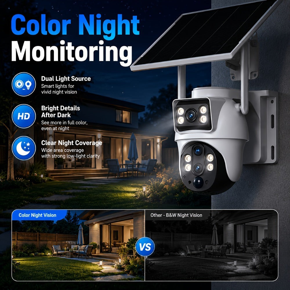 Cámara de Seguridad Exterior XIAOVV: Ofrece Versiones WiFi 2.4G o 4G LTE; Cámara PTZ con Zoom de 10x | Carga Solar | Rotación Horizontal de 355° y Rotación Vertical de 90° | Detección de Movimiento con IA, Área de Detección, Audio Bidireccional, Almacenam