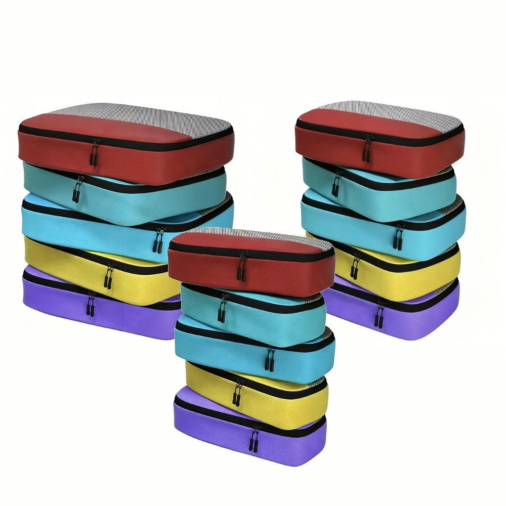 Juego de 5 Bolsas de Almacenamiento de Colores en Tamaños S, M, L, Disponibles en Tres Tamaños