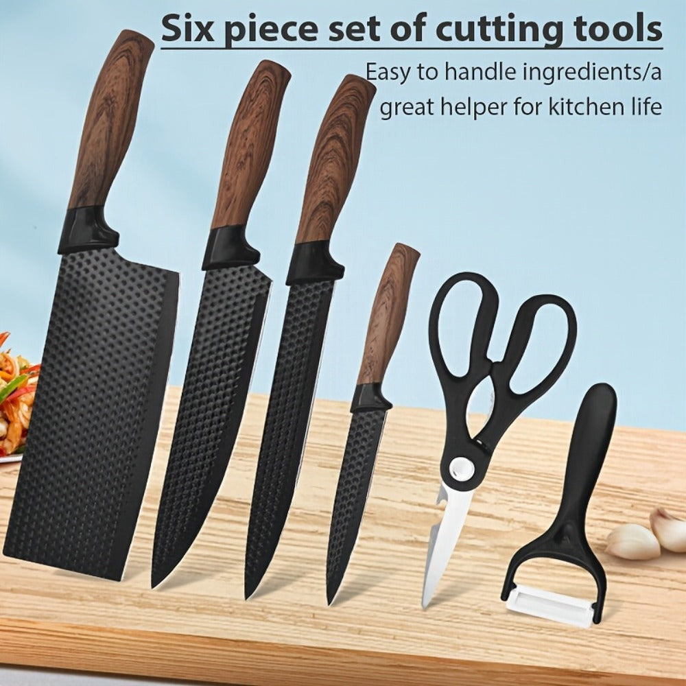 [Especial del Chef | Cuchillo de Cocina] Juego de 6 Cuchillos Profesionales Ultra Afilados, Cuchillo para Cortar Verduras, Cuchillo para Picar Carne, Cuchillo para Frutas, Tijeras Multiusos, Juego de Cuchillos de Cocina Adecuado para Hogar, Cocina, Cocina