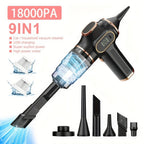 Aspiradora Multifuncional, Soplador y Aspiradora 2 en 1, Aspiradora Inalámbrica de Mano de Alta Succión de 18000PA, Pantalla Digital Inteligente y Operación Silenciosa de 70Db, Máquina de Limpieza Portátil Potente