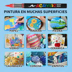 Acrileo Rotuladores/ Marcadores Acrilicos,Punta Suave,Para Uso en, Madera,Lienzo,Piedra,Tela,Vidrio,Manualidades DIY,Proyectos Artisticos,Disponible en 48/60/72/120/168/240 Unidades,Regalo Perfecto,Para Fiestas,Diversion En Grupo, Uso Diario, Diversion En