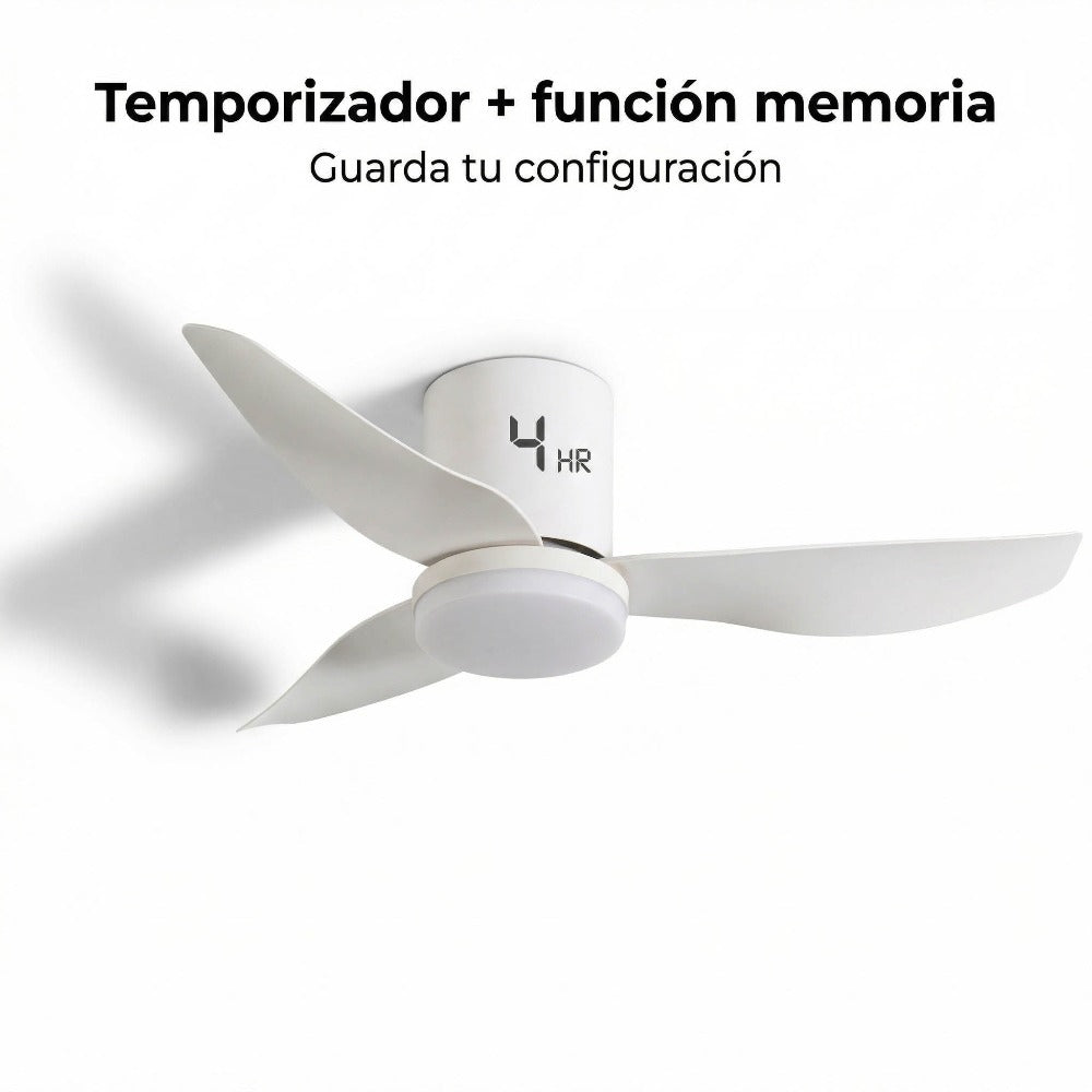 Ventilador de Techo con Luz LED 86 cm Silencioso, Motor DC de Bajo Consumo, 6 Velocidades, Luz Regulable 3000K-6500K, Mando a Distancia, Temporizador y Función Memoria, Ideal para Dormitorio y Salón