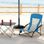 Silla de camping plegable para exteriores, 1 pza./2 pzas., con portavasos y bolso de mano, reposabrazos acolchados engrosados, respaldo de tela de malla transpirable, silla de pesca con portavasos + juego de bolso de mano, portátil, adecuada para camping,