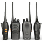 2 piezas de walkie talkies recargables, radios bidireccionales de largo alcance de 3-5 km con auriculares, radios bidireccionales de 16 canales walky talky UHF portátiles para adultos para senderismo, ciclismo, camping, alimentación por USB, regalo de San