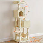 Torre rascadora para gatos 155 cm | Juego descanso y cuidado de las uñas
