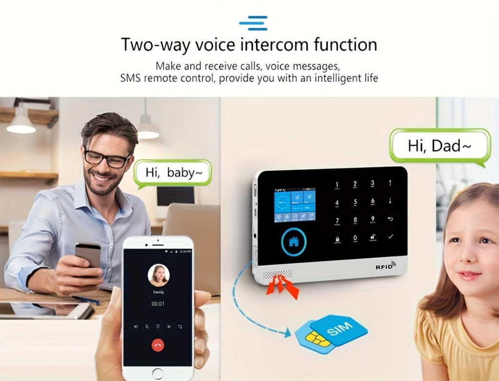 Sistema de alarma PGST para seguridad del hogar, kit de alarma DIY WiFi+GSM 2G con alerta por aplicación de teléfono, sensor de puerta/ventana, control remoto, compatible con Alexa y Google para casa, apartamento
