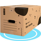 Caja Cartón para Mudanzas y Almacenaje Ultra Resistentes con Asas, Cartón Resistente de Máxima Durabilidad, Tamaño Ideal para Mudanzas y Almacenaje de Libros, Objetos y Ropa, Asas Laterales para Manejo Fácil y Seguro - packer PRO