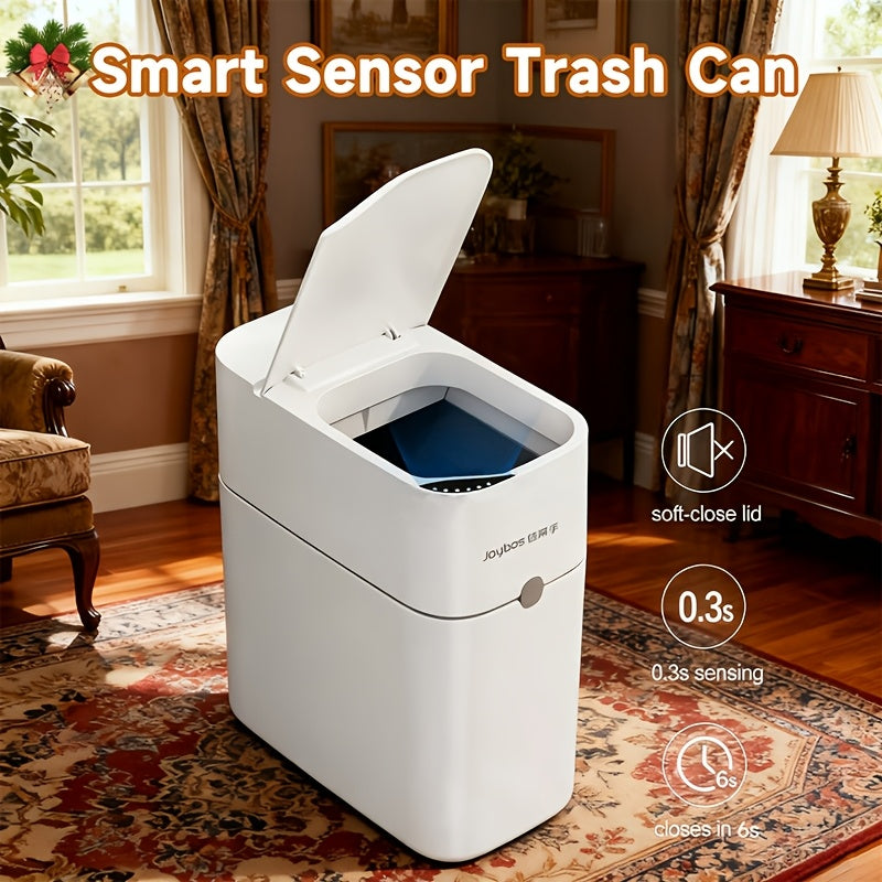 Papelera Inteligente con Tapa para Baño, Blanca, Productos de Almacenamiento para el Hogar, Recomendada para Cocina, Baño y Dormitorio