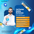 Vitastrong Magnesio y Potasio Fórmula 10 en 1, Sobres de Suplemento Multivitamínico de Potasio y Magnesio, 24 Barras con Vitamina C y Complejo B, Sin Sacarosa, Sin Gluten, Sabor a Naranja