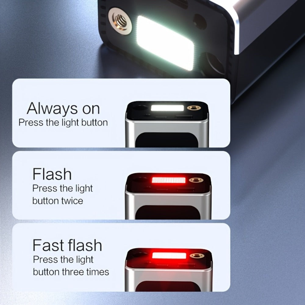 Inflador de neumáticos portátil inalámbrico de 150 PSI con medidor digital y luz LED, compresor de aire recargable USB-C - Infla rápidamente coches, bicicletas, motocicletas, balones, etc., herramienta portátil para inflar neumáticos, equipo de viaje para