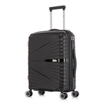 Maleta de cabina de 55x39x21.5cm (46L) de polipropileno - Candado incrustado - 20 pulgadas - RK06 Choco Azul Marino