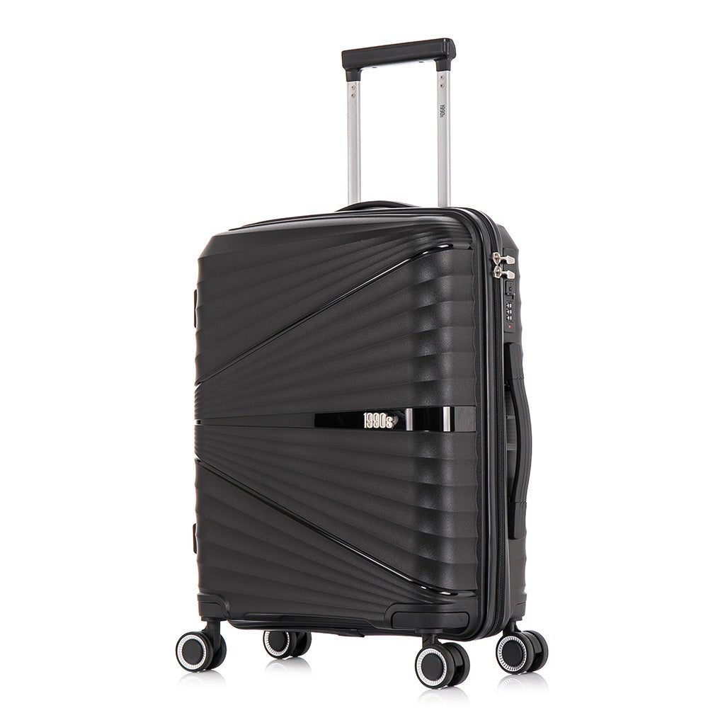 Maleta de cabina de 55x39x21.5cm (46L) de polipropileno - Candado incrustado - 20 pulgadas - RK06 Choco Azul Marino