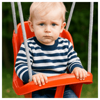 Colgacama tipo cubo para niños con cinturón de seguridad y cuerdas ajustables, asiento con respaldo alto y protección lateral, polipropileno duradero resistente a las condiciones climáticas y radiación UV, colgacama fácil de limpiar para el jardín, terraz