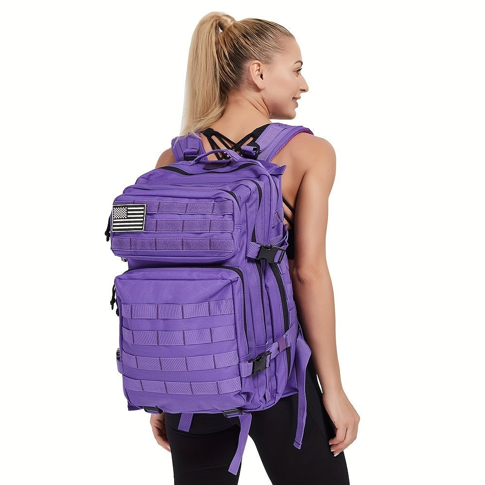 Moqueta Táctica para Hombres de 45L - Mochila Poliéster Resistente con Sistema MOLLE para Senderismo, Camping y Viajes, Bolsa de Emergencia de 3 Días con Compartimentos Múltiples, Diseño Ergonómico y Lavable a Mano, Equipo de Excursionismo, Estilo Militar