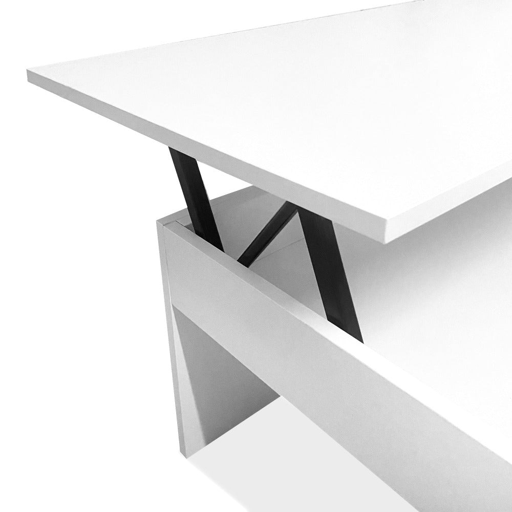 Mesa de Centro Elevable Nyana Home Mesa Multifuncional con Almacenaje Oculto Estructura Robusta y Estable Desplegable con Doble Altura