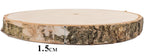 Lámina de Madera de Abedul 17–20 cm con Corteza Natural Redonda | Cortada a Mano, Cruda, Pulida, Producción de Poli | Perfecta para Decoraciones DIY, Adornos, Portavelas, Decoupage, Pirograbado, Transferencia de Fotos, Bodas Boho | Estructura de Veta Únic