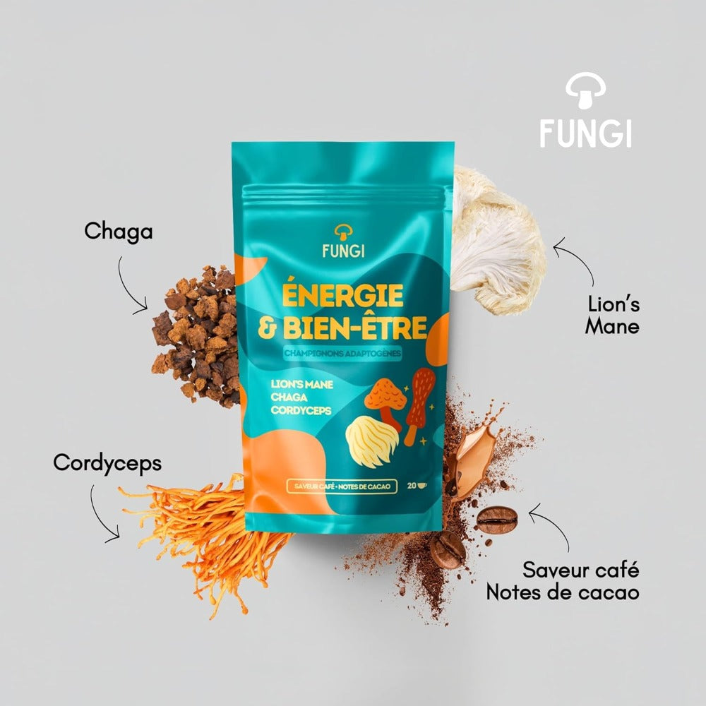 Céspedes - Hongos adaptógenos (Cordyceps, Chaga, Pelo de León) - Sabor a café, Nota de cacao - Naturalmente dulce - Sabor estable e intenso