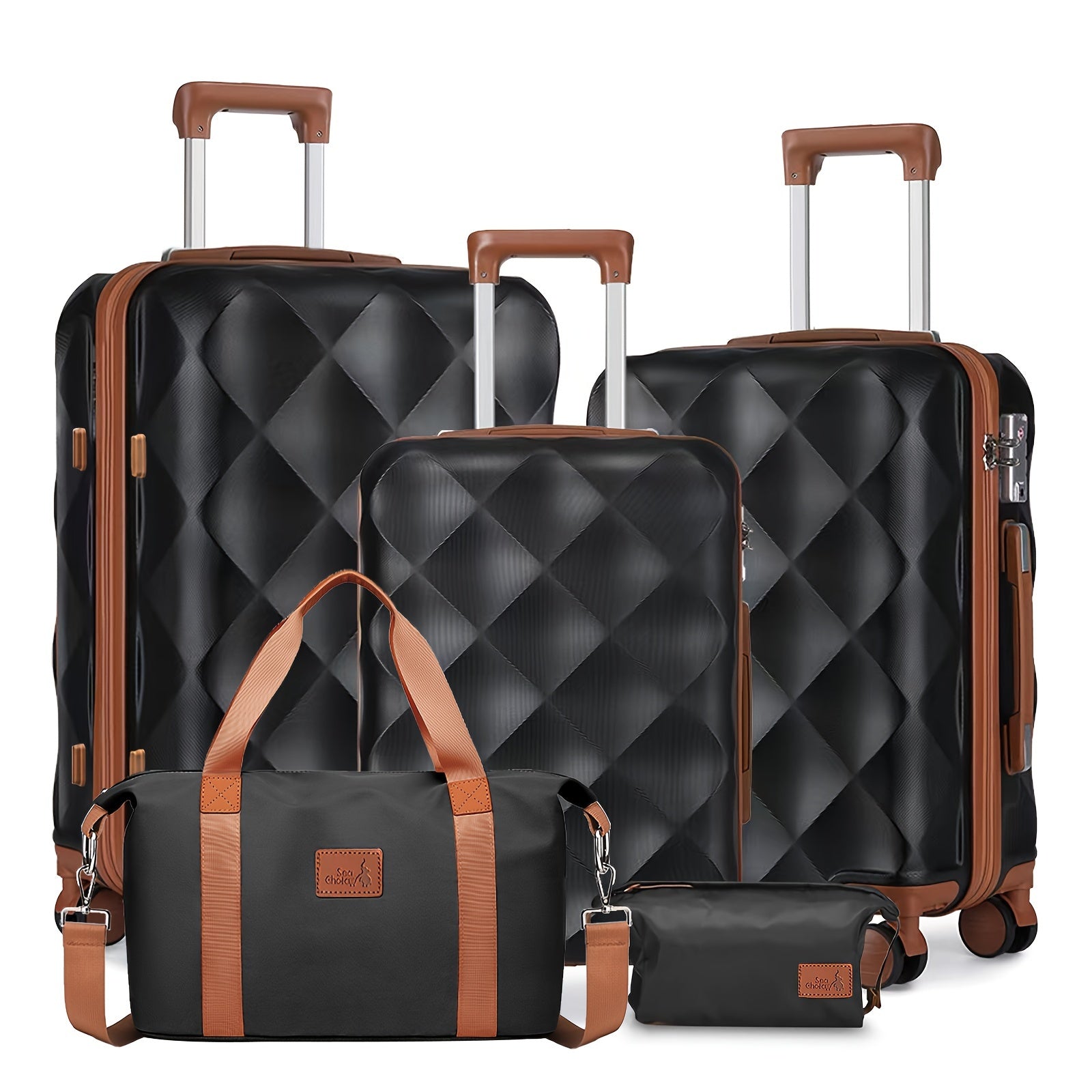 Sea Choice Juego de Equipaje 5 piezas Maletas de Viaje con Bolso de Cabina Ryanair 40X20X25 Juegos de Maletas Rígidas con Cerradura TSA 8 Ruedas Giratorias