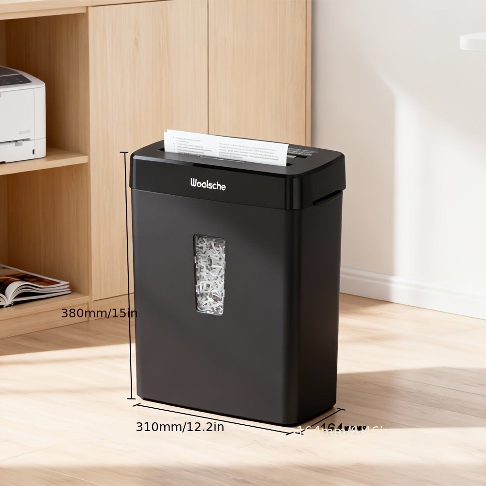 Destroyedor de Archivos Automático de 10 Hojas con Corte en Cruz - Seguridad P-4 para Documentos Confidenciales y CDs | Contenedor Anti-Atascos de 12.98 L | Compacto para Oficina en Casa y Espacios Pequeños | Marca: WOOLSCHE
