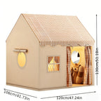 Tienda de Juegos para Niños con Ventana - Castillo de Princesas para Interior/Exterior, Beige y Blanco, Fácil de Montar, Casa de Juegos Ligera y Portátil para Niños Pequeños, Niños y Niñas, Decoraciones para Fiestas de Cumpleaños, Casa de Juegos de Roles