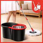 Mopa Rotatoria con Cubo y Microfibra, Set con Esponjas Gratis, Sistema de Secado y Lavado, Ideal para Paneles, Azulejos y Pisos de Madera, Cómoda, Duradera y Fácil de Usar.