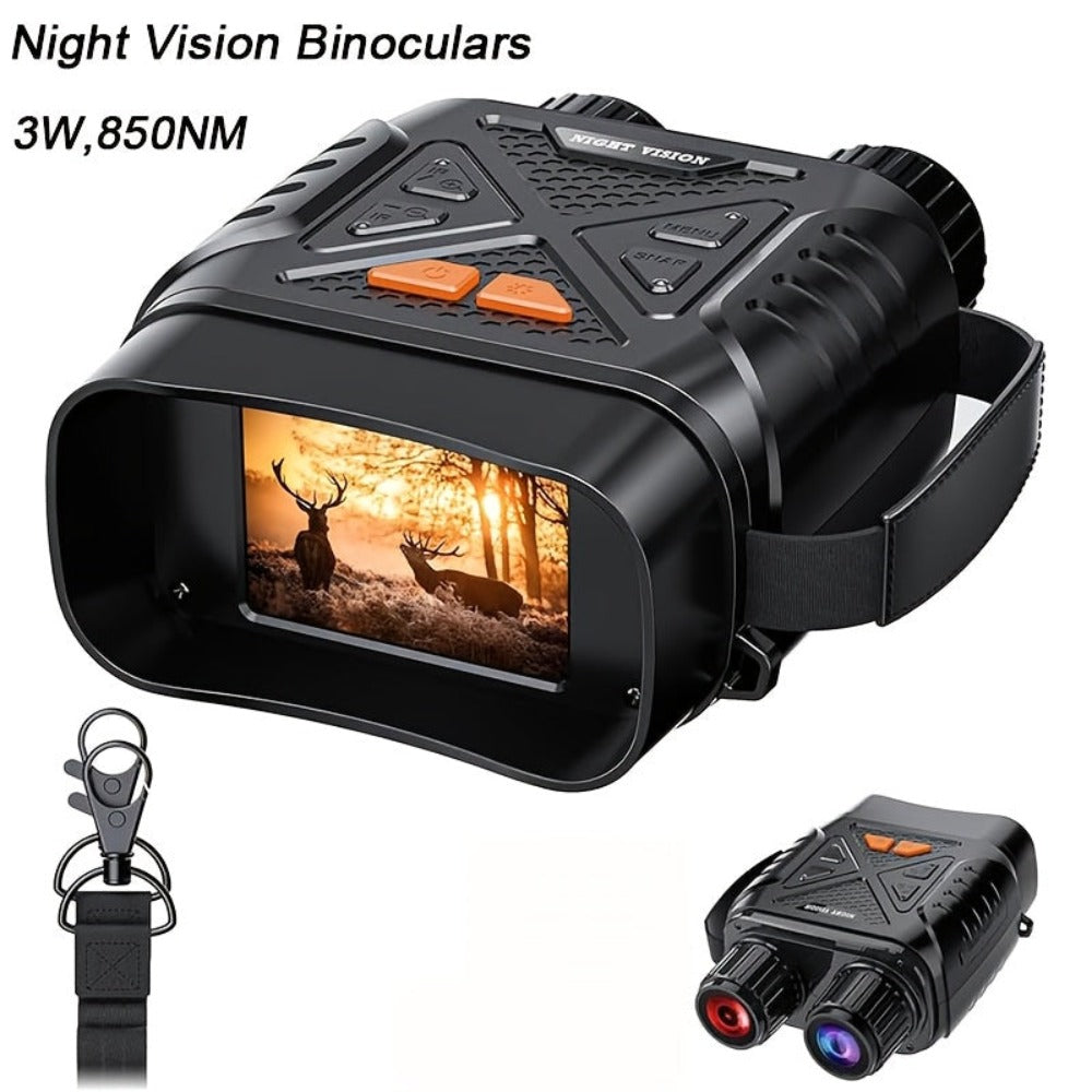 Gafas de Visión Nocturna con Cámara de Zoom Digital 10X, Telescopio de Visión Nocturna Infrarroja de 800m en Completa Oscuridad, Pantalla Grande de 2.8", Carga USB, Ideal para Observación de Vida Silvestre, Camping, Viajes y Monitoreo de Granjas, Equipo p