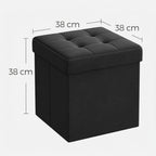 Puff o Banco de almacenaje Plegable | Taburete Reposapiés Otomana | Baúl de Almacenamiento | Taburete Reposapiés.para Cama, Dormitorio, salón, Comedor o Recibidor | 38x38x38cm | Soporta 300kg.