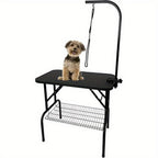 Mesa de peluquería ajustable en altura para perros y gatos, con hebilla y diseño plegable