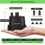 Bomba de agua sumergible de 211 GPH, bomba para fuente de agua de 15 W, bomba para acuario, bomba de agua de 800 L/H con cable de alimentación de 213.36 cm para fuente de jardín, mesa de agua, cascada, pecera, estanque, hidroponía, sin batería