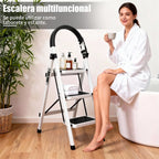 Escalera plegable doméstica de acero aleado con pasamanos antideslizante