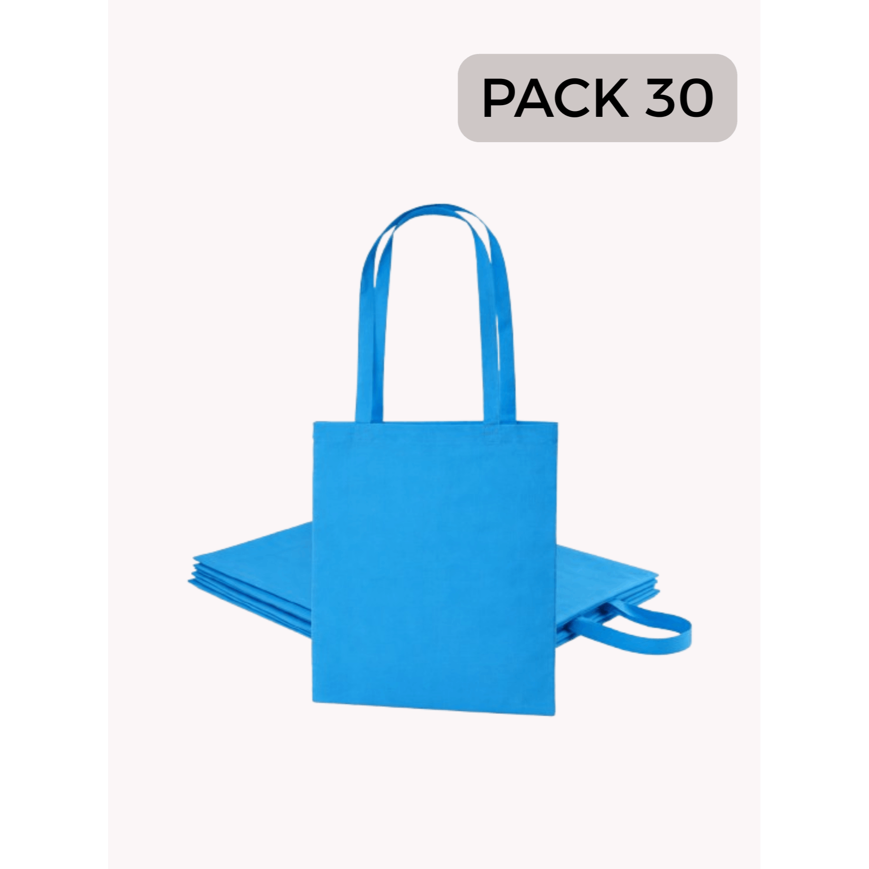 Pack 30 Bolsas de Tela de Algodón (Envío en 48 Horas) - Varios Colores- Tote Bag de Asa Larga, Reutilizable - Perfecta para Regalar, Pintar, Decorar, Manualidades, Talleres de Pintura, Ideal para Eventos y Regalos de empresa, Ir a la compra, Tiendas, Unis