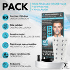 ETISEN, Tiras nasales magneticas, +60 parches, Ayudan a respirar mejor por la nariz, Tiras nasales antironquidos, Dilatador nasal magnetico, Guía de uso, Tiras nasales deportivas, Hipoalergénicos