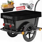 MONZANA® Remolque para Bicicleta con Tanque de Plástico de 90L, Incluye Cubierta de Lona, Remolque de Carga, Remolque de Transporte, Carro de Mano