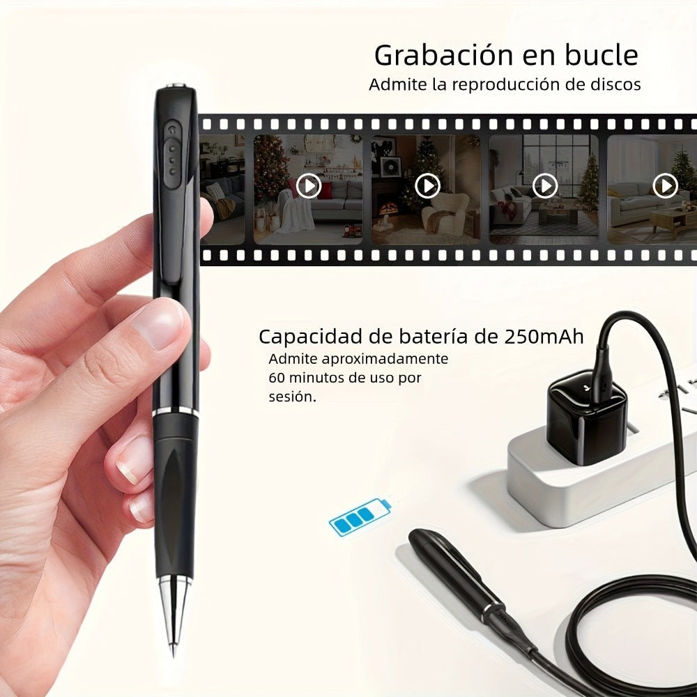 Cámara WIFI en Forma de Bolígrafo con Detección de Movimiento - Cámara 1080P, Dispositivo para Grabación de Exámenes, Lente 100°, Control Remoto por APP, Compatible con Tarjeta de Memoria 256GB y Batería 250mAh