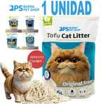 1 bolsa Arena de Tofu para Gatos aglomera 6L - Sin Polvo Fácil de Aglomerar y Controla Olores -y Segura para Gatitos - 1 Bolsa