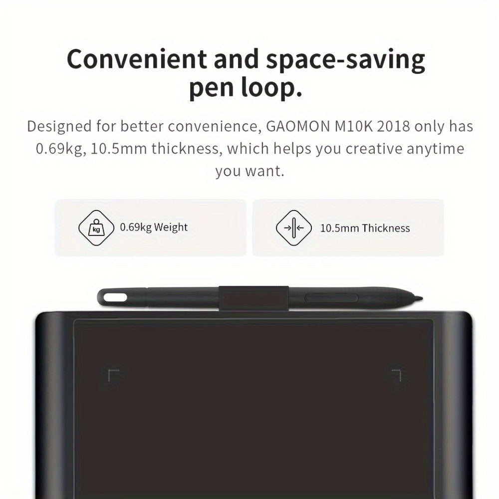 GAOMON M10K Tableta Gráfica Profesional Grande Compatible con Mac y PC, Mesa de Dibujo Grande con Lápiz Óptico sin Batería, 8192 Niveles, 10 Teclas de Acceso Rápido, - Adecuada para Arte Digital, Edición de Fotos, Diseño, para Uso de Oficina