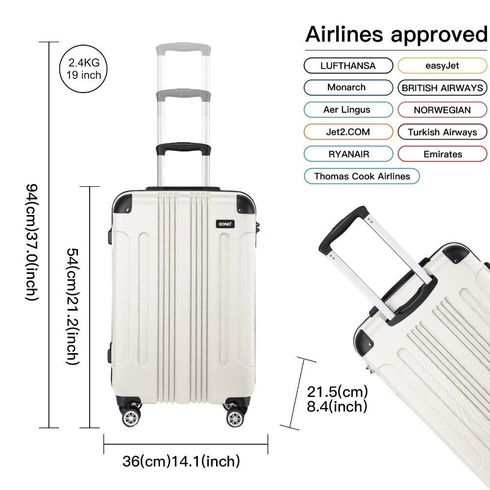 Maleta de embarque de carcasa rígida ABS 55x35x20cm, carrito de viaje, equipaje de mano de cabina, 33L, regalo de Black Friday, Día de Acción de Gracias, Navidad