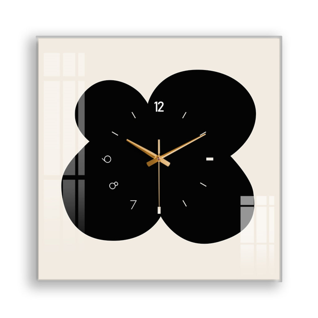 Reloj de pared floral - Pieza de arte única hecha a mano | Reloj de cristal cuadrado de 12 pulgadas | Movimiento silencioso sin tictac | Funciona con pilas | Decoración moderna para el hogar | Ideal para salas de estar, dormitorios y oficinas | Reloj anal